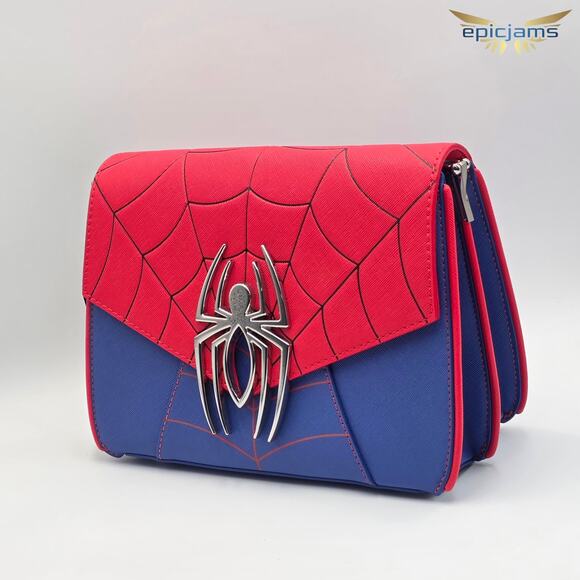 Loungefly Disney Marvel Spider Man Color-Block Crossbody Bag New - Picture 3 of 8